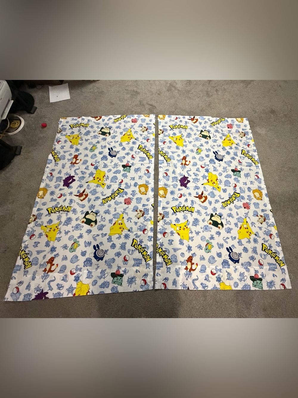 Lot of 2 vintage pokemon curtains 1998
